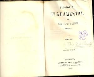 Image du vendeur pour FILOSOFIA FUNDAMENTAL , TOMO III mis en vente par Libreria 7 Soles