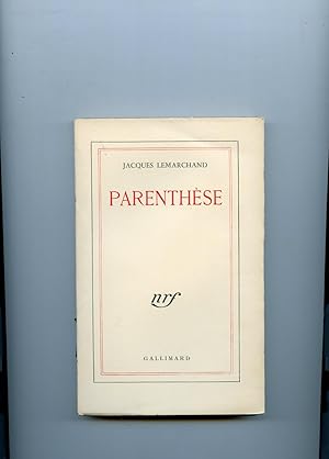 Seller image for PARENTHSE for sale by Librairie CLERC