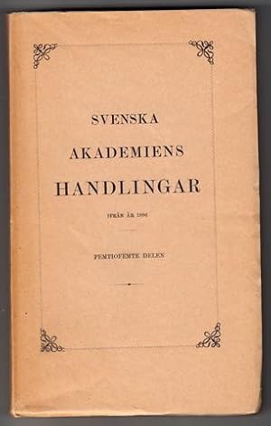 Image du vendeur pour Svenska Akademiens Handlingar ifrn r 1886. [Del] 55. 1944. mis en vente par Hatt Rare Books ILAB & CINOA