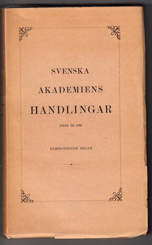 Seller image for Svenska Akademiens Handlingar ifrn r 1886. [Del] 59. 1948. for sale by Hatt Rare Books ILAB & CINOA