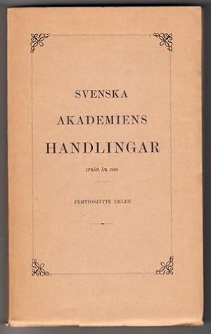 Bild des Verkufers fr Svenska Akademiens Handlingar ifrn r 1886. [Del] 56. 1945. zum Verkauf von Hatt Rare Books ILAB & CINOA