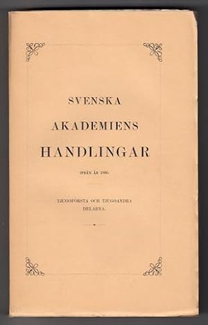 Seller image for Svenska Akademiens Handlingar ifrn r 1886. [Del] 21/22. 1906/07. for sale by Hatt Rare Books ILAB & CINOA