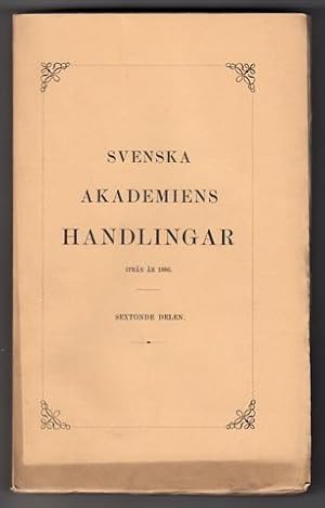 Bild des Verkufers fr Svenska Akademiens Handlingar ifrn r 1886. [Del] 16. 1901. zum Verkauf von Hatt Rare Books ILAB & CINOA