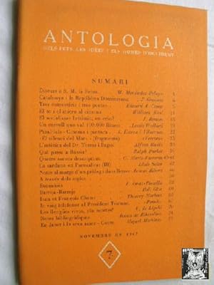 ANTOLOGIA DELS FETS, LES IDEES I ELS HOMES D OCCIDENT. Novembre nº 7