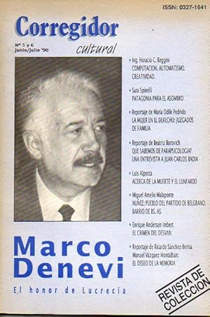 Seller image for CORREGIDOR CULTURAL. N 5 y 6. Marco Denevi: EL honro de Lucrecia. Sara Spinelli: Patagonia para el asombro. Luis ALposta: La muerte y el lunfardo. Enrique Anderson Imbert: El crimen del desvn. for sale by angeles sancha libros