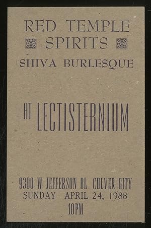 Seller image for [Punk Flyer]: Red Temple Spirits and Shiva Burlesque at Lectisternium for sale by Between the Covers-Rare Books, Inc. ABAA