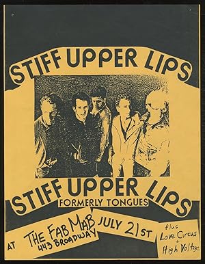 Bild des Verkufers fr [Punk Flyer]: Stuff Upper Lips Formerly Tongues zum Verkauf von Between the Covers-Rare Books, Inc. ABAA