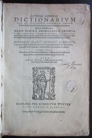 Seller image for Latinae linguae dictionarium Sive de Latinorum Verborum Omnium Scientia Liber. for sale by Sanctuary Books, A.B.A.A.