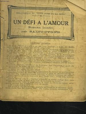 Bild des Verkufers fr UN DEFI A L'AMOUR zum Verkauf von Le-Livre