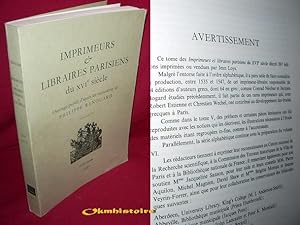 Imprimeurs et Libraires Parisiens du XVIe siècle. --------- TOME 6