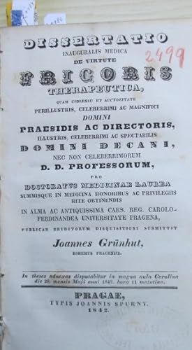 De Virtute Frigoris Therapeutica. [Von der Heilkraft der Kälte]. Dissertation inauguralis Medica.