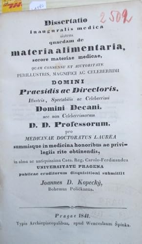 Sistens quedam de materia alimentaria sorore materia medicae [Über einige Nährstoffe im Arneimitt...