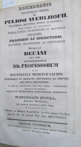 De Peliosi Werlhofii. [Über die "Werlhofsche - Krankheit"]. Dissertation inauguralis Medica.