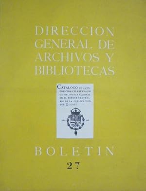 Seller image for DIRECCIN GENERAL DE ARCHIVOS Y BIBLIOTECAS. BOLETIN 27 for sale by LIBRERIA TORMOS