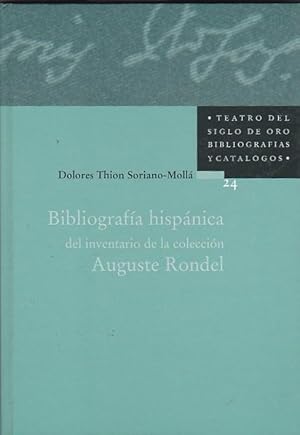 Seller image for Bibliografa hispnica del inventario de la coleccin Auguste Rondel for sale by LIBRERA GULLIVER