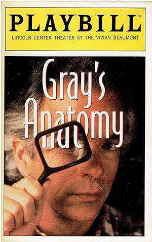 Imagen del vendedor de Playbill: "Gray's Anatomy" - Starring Spalding Gray a la venta por Manian Enterprises