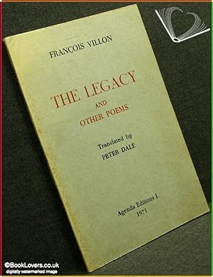 Bild des Verkufers fr The Legacy and Other Poems zum Verkauf von BookLovers of Bath