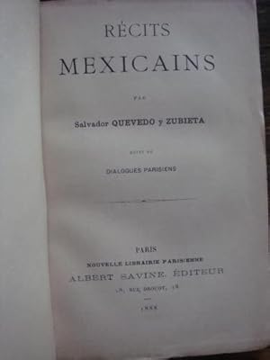 Seller image for Rcits Mexicains. Suivi de Dialogues Parisiens for sale by Libros del cuervo