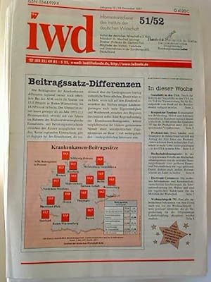 iwd Informationsdienst des Instituts der Deutschen Wirtschaft. - Jg. 23 / 1997, Nr. 1 - 51/52 (2....