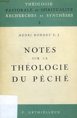 Seller image for NOTES SUR LA THEOLOGIE DU PECHE for sale by Le-Livre