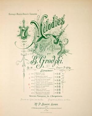 [Op. 18] 7 mélodies pour chant et piano. Op. 18. Version française de J. Sergennois