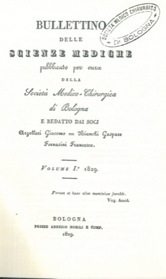Bullettino delle scienze mediche. 1829.