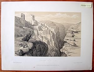 Antique Lithograph. Convent of St. Saba.