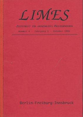 Seller image for Limes. Zeitschrift fr grenzenloses Philosophieren, 1. Jahrgang 1993, Heft 4. for sale by Fundus-Online GbR Borkert Schwarz Zerfa