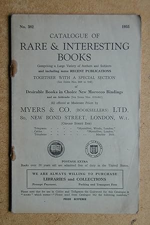 Imagen del vendedor de Catalogue of Rare & Interesting Books. No. 382. a la venta por N. G. Lawrie Books