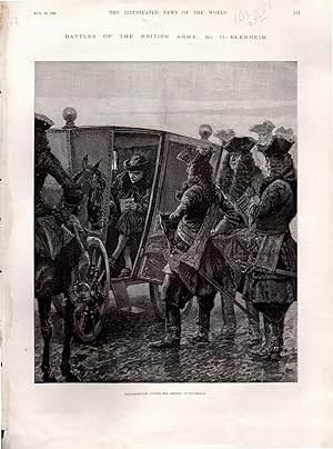 Image du vendeur pour ENGRAVING: "Marlborough Giving His Orders at Daybreak: (Battles of the British Army, No. 11-Blenheim) ". Engraving from The Illustrated News of the World, August 12, 1893 mis en vente par Dorley House Books, Inc.