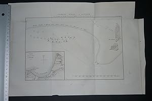 Carte du COMBAT NAVAL D'ABOUKIR. Avec la position des Escades Francaise et Anglaise le 1er Aout v...