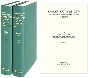 Bild des Verkufers fr Roman Private Law in the Times of Cicero and of the Antonines. 2 Vols zum Verkauf von The Lawbook Exchange, Ltd., ABAA  ILAB