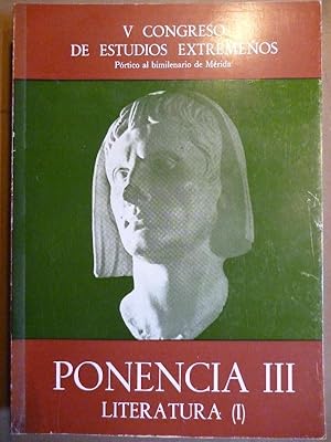 Imagen del vendedor de V Congreso de Estudios Extremeos. Ponencia III. Literatura (I). a la venta por Carmichael Alonso Libros