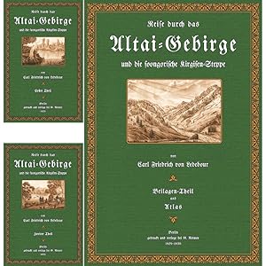 Bild des Verkufers fr Reise durch das Altai-Gebirge - 2 Textbnde, 1 Atlasband zum Verkauf von Antiquariat  Fines Mundi