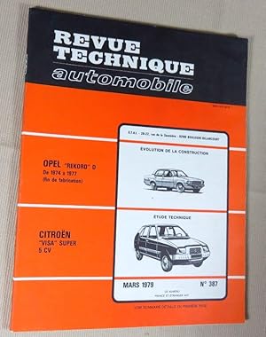 Bild des Verkufers fr Revue technique automobile n 387 : Opel rekord D, Citroen visa super 5CV. zum Verkauf von Latulu