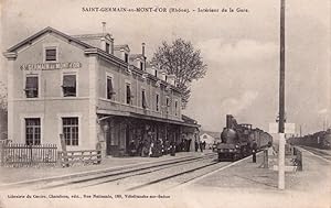 Carte Postale ancienne Saint-Germain-au-Mont-d'Or- intérieur de La Gare.