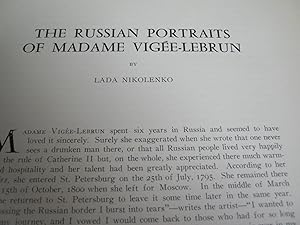 The Russian Portraits of Madame Vigee-Lebrun