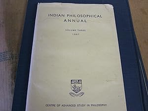 Seller image for Indian Philosophical Annual Volume Three 1967 for sale by Open Door Books  MABA