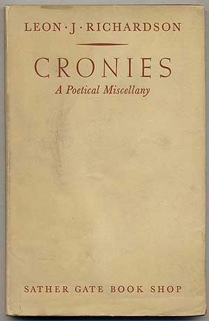 Image du vendeur pour Cronies: A Poetical Miscellany mis en vente par Between the Covers-Rare Books, Inc. ABAA