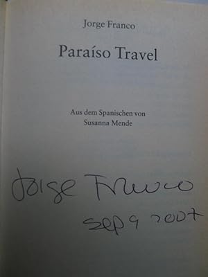 Imagen del vendedor de Paraiso Travel, Aus dem Spanischen von Susanna Mende, a la venta por Wolfgang Rger