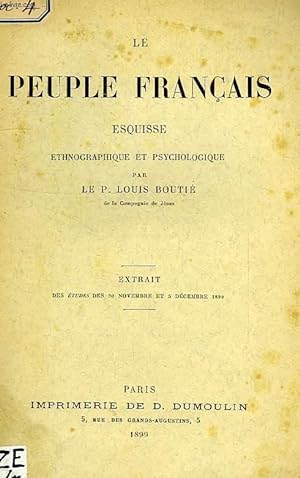 Bild des Verkufers fr LE PEUPLE FRANCAIS, ESQUISSE ETHNOGRAPHIQUE ET PSYCHOLOGIQUE zum Verkauf von Le-Livre