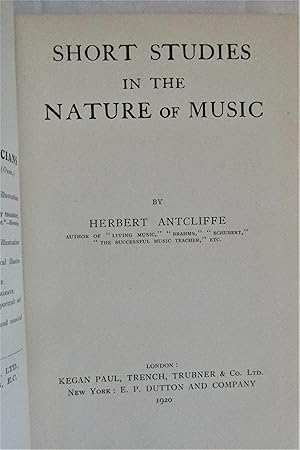 Imagen del vendedor de Short Studies in the Nature of Music a la venta por Moneyblows Books & Music