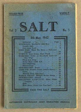 Image du vendeur pour Salt Vol. 3 No. 5 Army Education Journal. mis en vente par Lost and Found Books