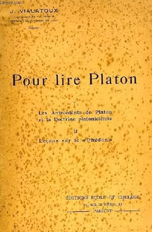 Bild des Verkufers fr POUR LIRE PLATON zum Verkauf von Le-Livre