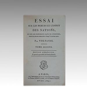 Essai sur les moeurs et l esprit des nations et sur les principaux faits de l histoire depuis Cha...