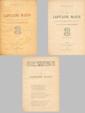 LE CAPITAINE MARIN. Monologue Dramatique en Vers Dit par Mlle Sarah BERNHARDT