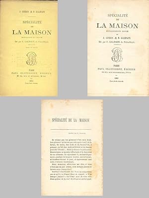 SPÉCIALITÉ DE LA MAISON. Monologue en Prose De J. GUÉRIN & F. GALIPAUX Dit par F. GALIPAUX du Pal...
