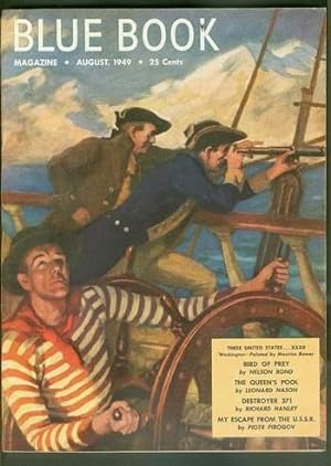 Image du vendeur pour BLUE BOOK (Pulp Magazine) August, 1949 >> State of WASHINGTON - River of the West (Robert Gray sailing the Columbia River) = Wraparound Painted cover; mis en vente par Comic World