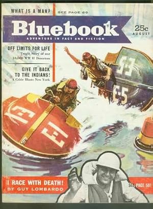 Image du vendeur pour BLUE BOOK Magazine August 1953 (Bluebook Pulp - Adventures in Fact & Fiction) >> Loophole by Lawence Goldman / I Race with Death by Guy Lombardo with Speedboat Racing Painted Cover mis en vente par Comic World