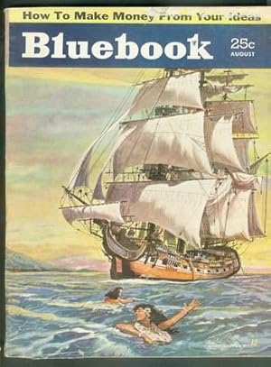 Seller image for BLUE BOOK August 1954 (Bluebook Pulp Magazine) Tallship Wraparound Painted Cover // The Iron Skipper (Cover story) by Verne Athanat; for sale by Comic World